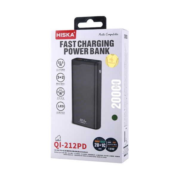 پاوربانک هیسکا مدل QI-212PD ظرفیت 20000 میلی آمپر